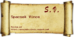 Spacsek Vince névjegykártya